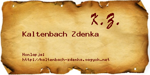Kaltenbach Zdenka névjegykártya